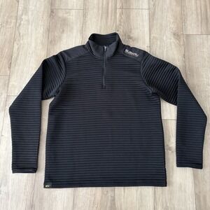 Tri Mountain Mens L Black Quarter Zip Subaru Motorsports Embroidered Long Sleeve